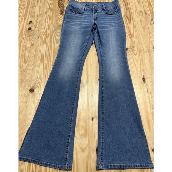 Blue Spice Jeans Womens 3 Blue Mid Rise Flare 70s 90s Cowgirl Boho 27x31 - Picture 1 of 7